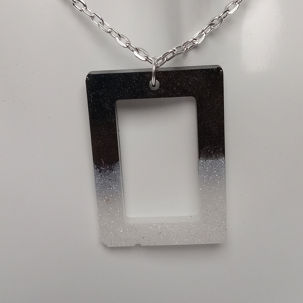 Black and White Gradient Pendant Necklace